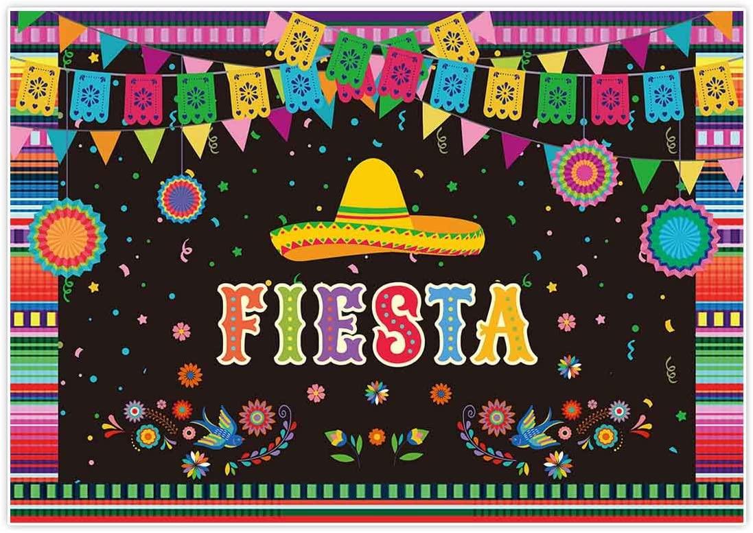 Mexican Fiesta Theme Backdrop for Photography Festival Birthday Party Decor Cinco De Mayo Carnival Colorful Flags - Decotree.co Online Shop