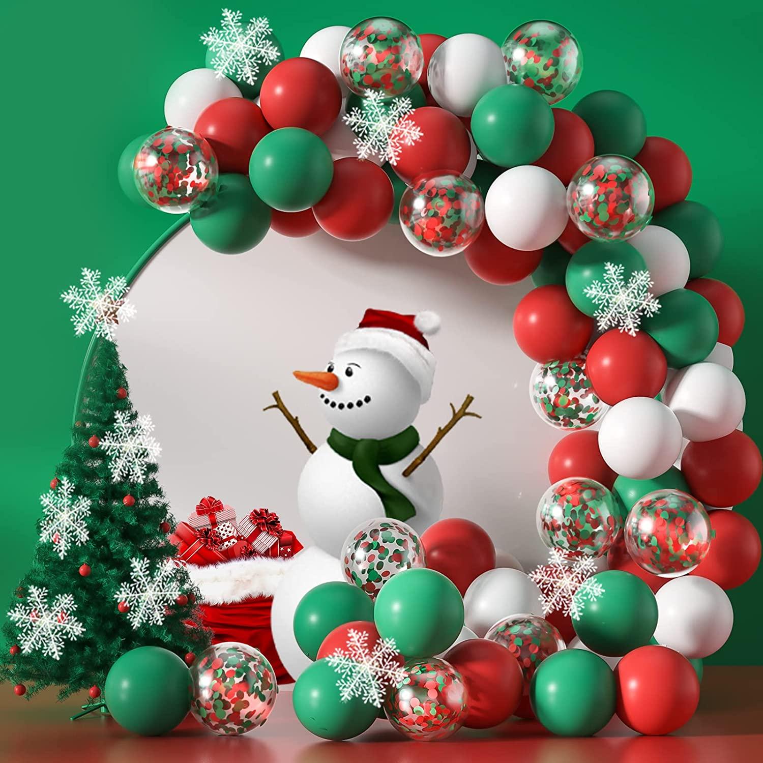 Merry Christmas Balloons Arch Garland Kit, 110pcs Christmas Red White Balloons - Decotree.co Online Shop