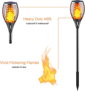 4pcs Outdoor Waterproof Flickering Flames Torches Lights Upgraded Solar Spotlights Landscape - Decotree.co Online Shop