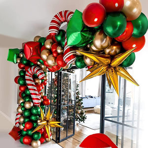 97 Pieces Christmas Balloon Garland Arch kit with Green Gold Red Box - Decotree.co Online Shop
