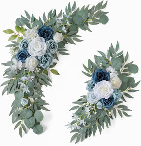 2pcs Wedding Arch Flowers, Artificial Dusty Rose Wedding Flowers for Wedding Welcome Signs Decorations - Decotree.co Online Shop