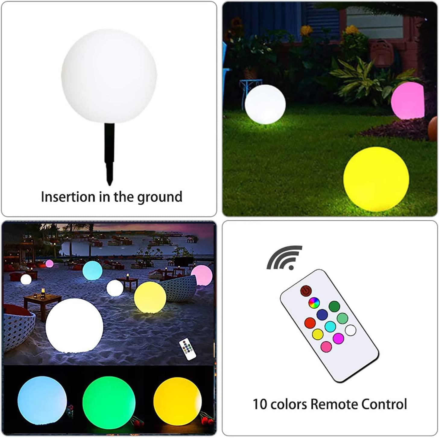 12-inch Outdoor Solar Ball Light Decorative Glow Globe Lamp with Remote Control for Garden Lawn Road - Decotree.co Online Shop