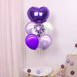 72pcs Purple Balloons Assorted Latex Purple Confetti White Balloons for Wedding Birthday Graduation Party Decorations - Decotree.co Online Shop