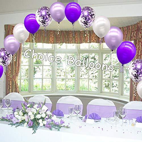 72pcs Purple Balloons Assorted Latex Purple Confetti White Balloons for Wedding Birthday Graduation Party Decorations - Decotree.co Online Shop