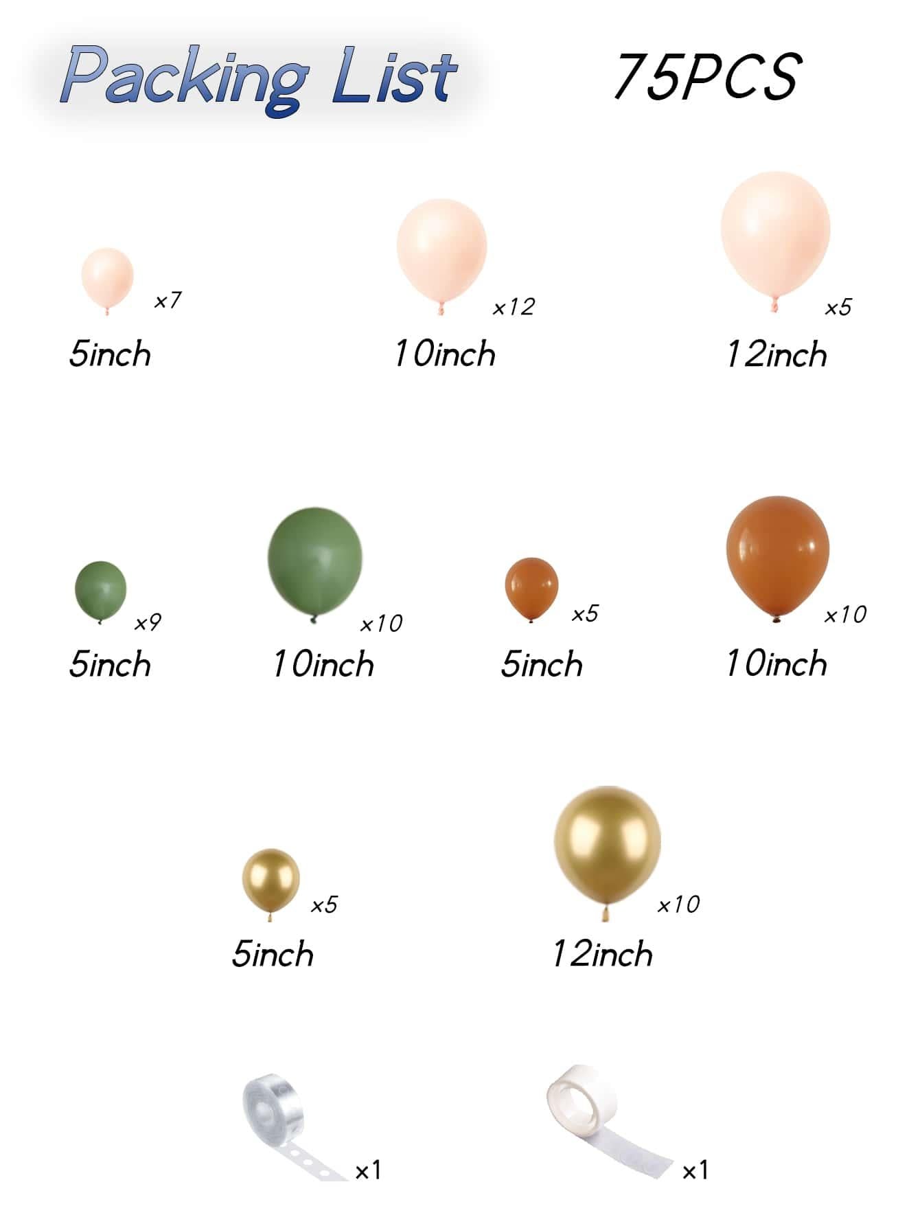 75pcs Decorative Balloon Garland - Decotree.co Online Shop