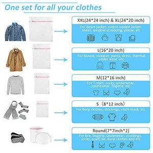 7Pcs Mesh Laundry Bags for Delicates with Premium Zipper, Travel Storage Organize Bag, Clothing Washing Bags - Decotree.co Online Shop