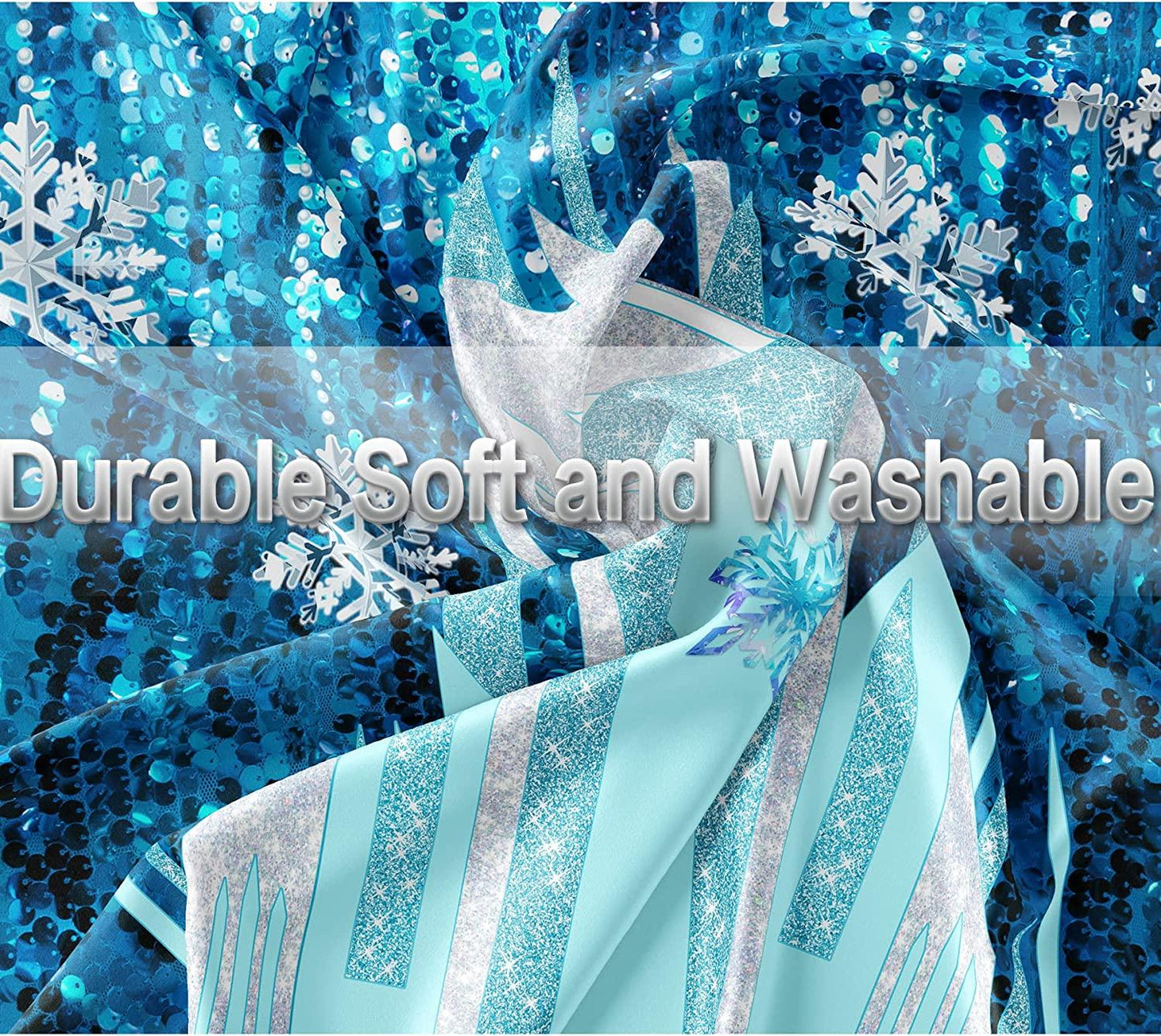 7x5 ft Fabric Ice Snow Castle Photo Backdrop Girl Birthday Party Decoration Princess Supply - Decotree.co Online Shop