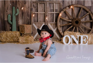7x5ft Cowboy Backdrop for Photography Vintage Wild West Wooden House Barn Door Kids Baby Shower Birthday - Decotree.co Online Shop