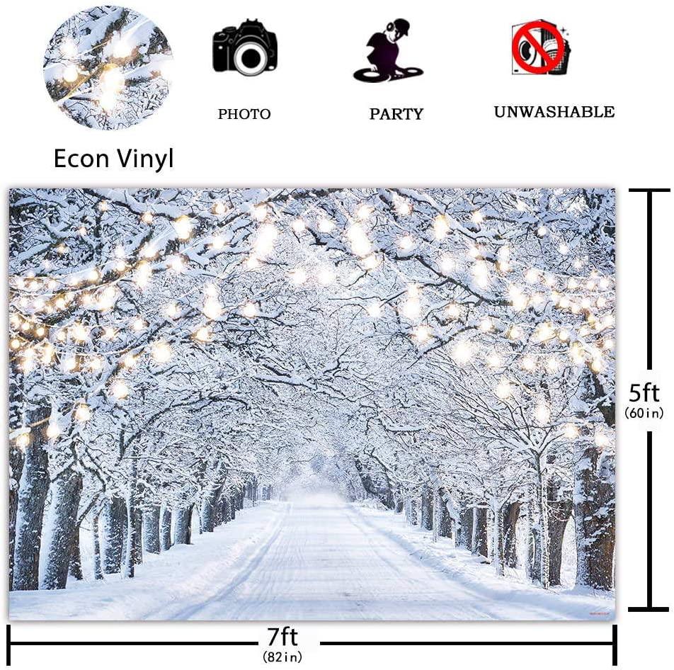 7x5FT Glitter Winter Forest Photography Backdrop Sparkle Snow Natural Scenery Landscape - Decotree.co Online Shop