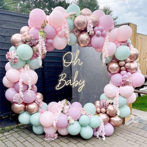 182pcs Rose Gold Pink Balloon Arch Kit Lavender Balloon Garland Latex Pastel Green Light Pink Purple Party Balloons for Bridal Shower - Decotree.co Online Shop