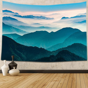 Mountain Tapestry Wall Hanging - Premium Printed - Misty Forest Wall Tapestry for Bedroom - Decotree.co Online Shop