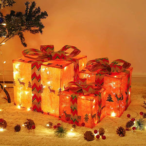 Christmas Lighted Gift Boxes, Set of 3 Christmas Decorations for Home, Christmas Ornaments - Decotree.co Online Shop
