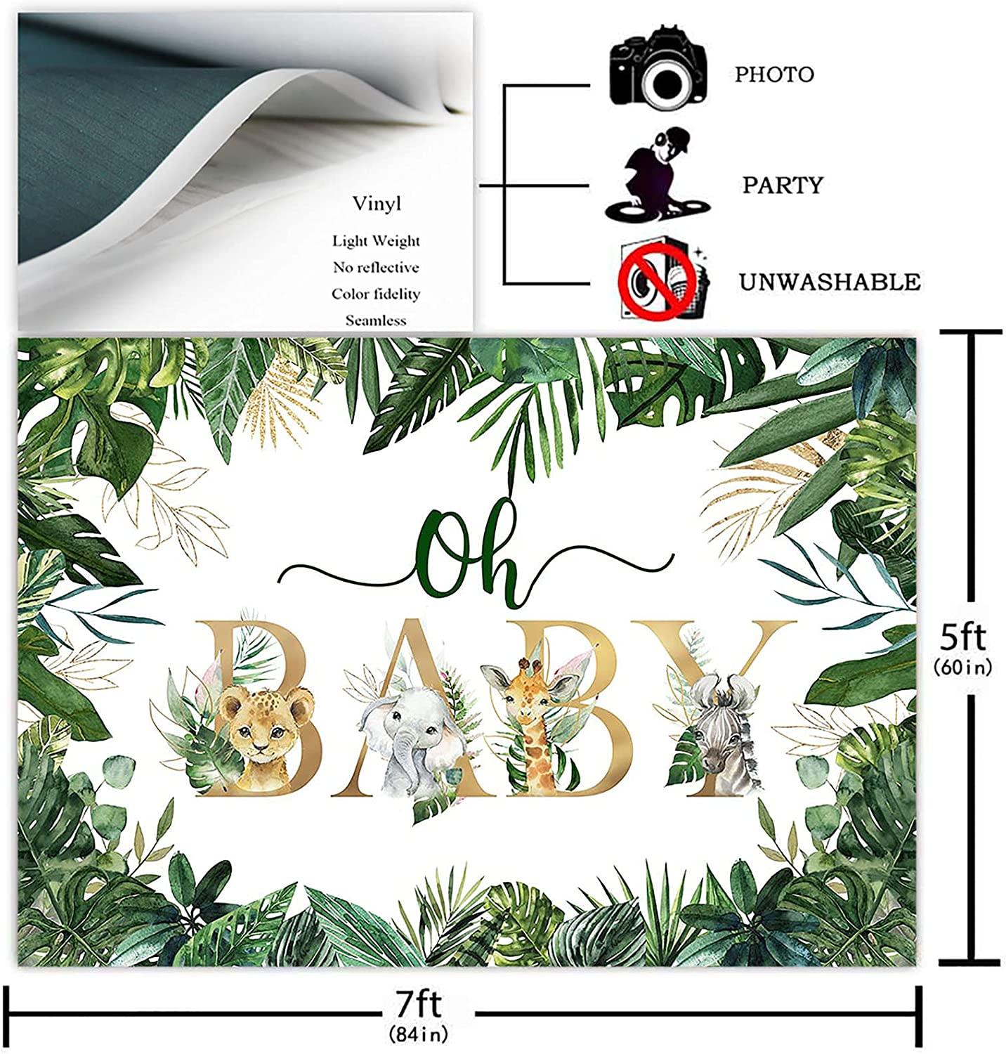 Jungle Animals Oh Baby Backdrop for Baby Shower Decoration Photography Background - Decotree.co Online Shop