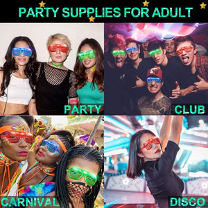 20pcs LED Glasses,6 Colors Light Up Glasses Party Supplies Neon Party Glow Toys - Decotree.co Online Shop