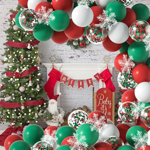 Merry Christmas Balloons Arch Garland Kit, 110pcs Christmas Red White Balloons - Decotree.co Online Shop