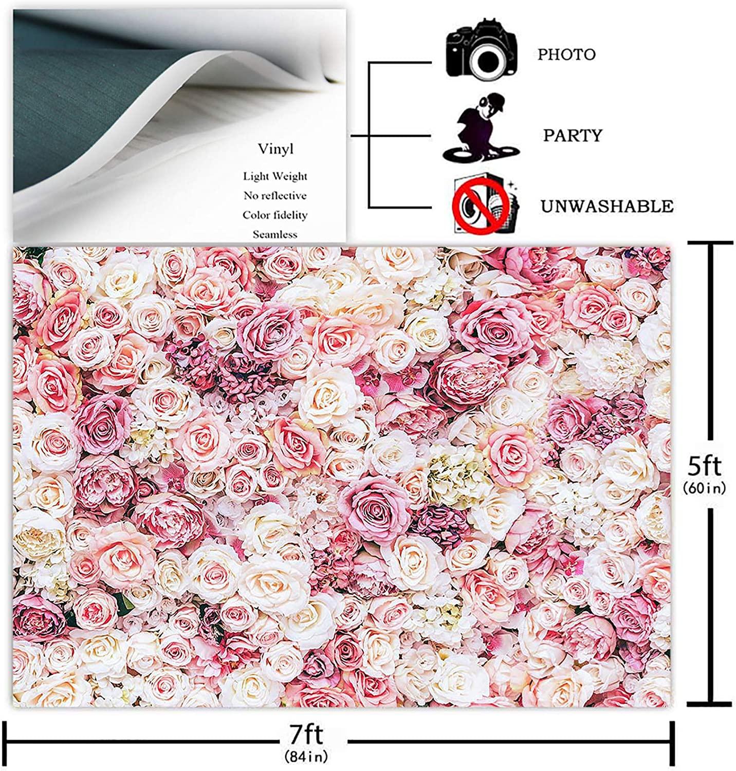 Floral Backdrop for Parties Photoshoot Pink Rose Flowers Wedding Birthday Party Photography Background - Decotree.co Online Shop