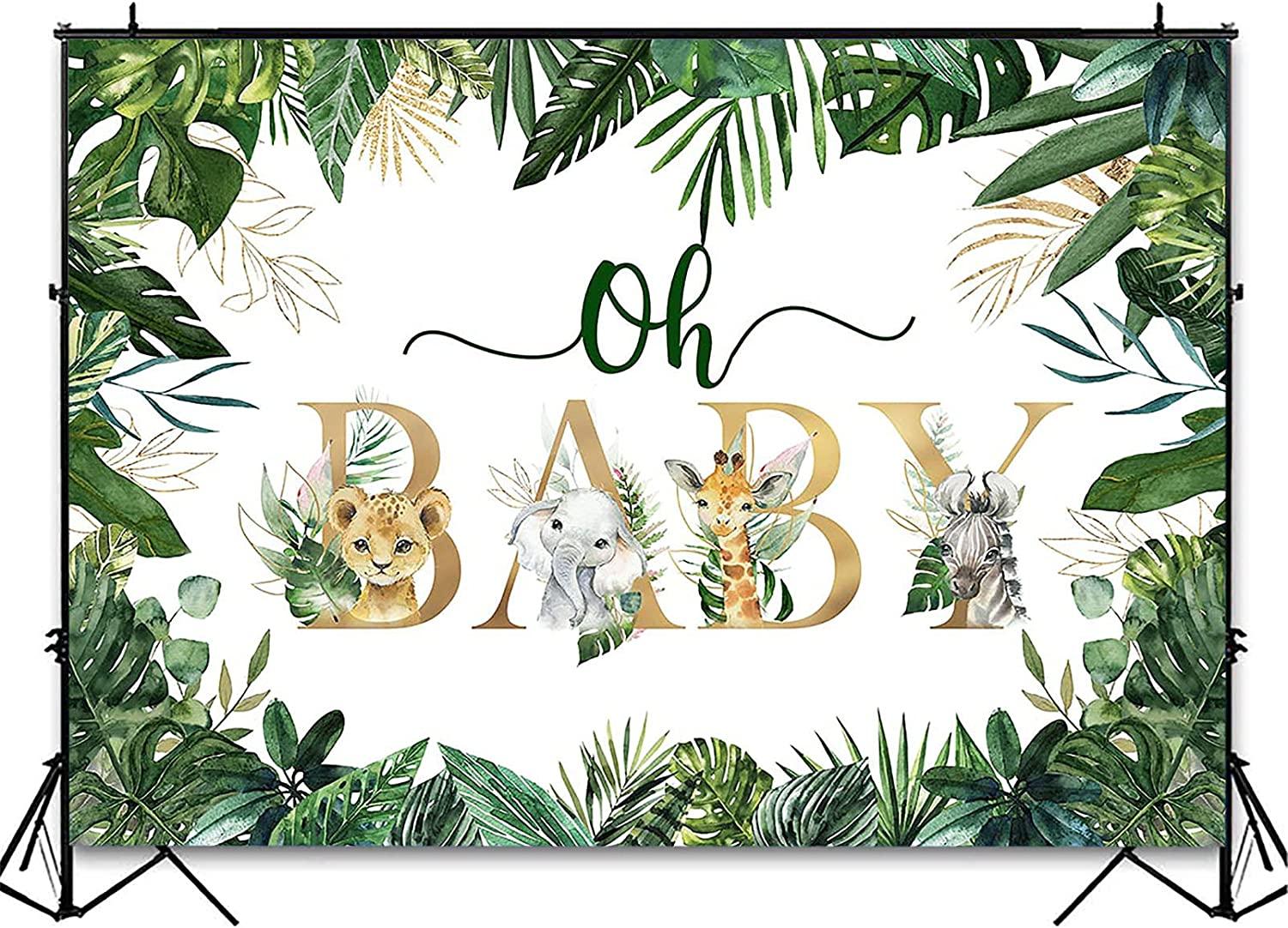 Jungle Animals Oh Baby Backdrop for Baby Shower Decoration Photography Background - Decotree.co Online Shop