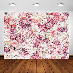 Floral Backdrop for Parties Photoshoot Pink Rose Flowers Wedding Birthday Party Photography Background - Decotree.co Online Shop