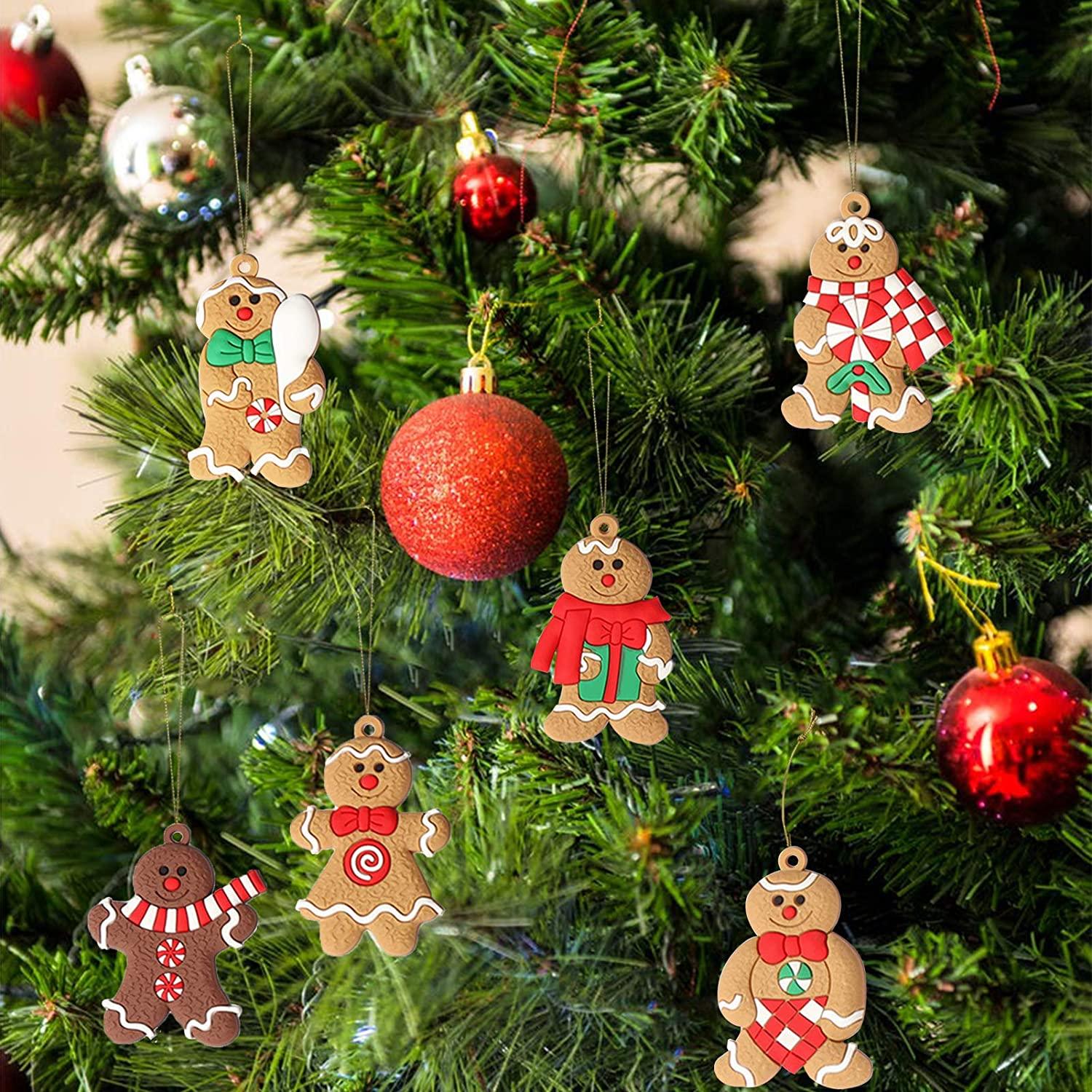 12pcs Christmas Gingerbread Man Ornaments for Christmas Tree Decorations - Decotree.co Online Shop