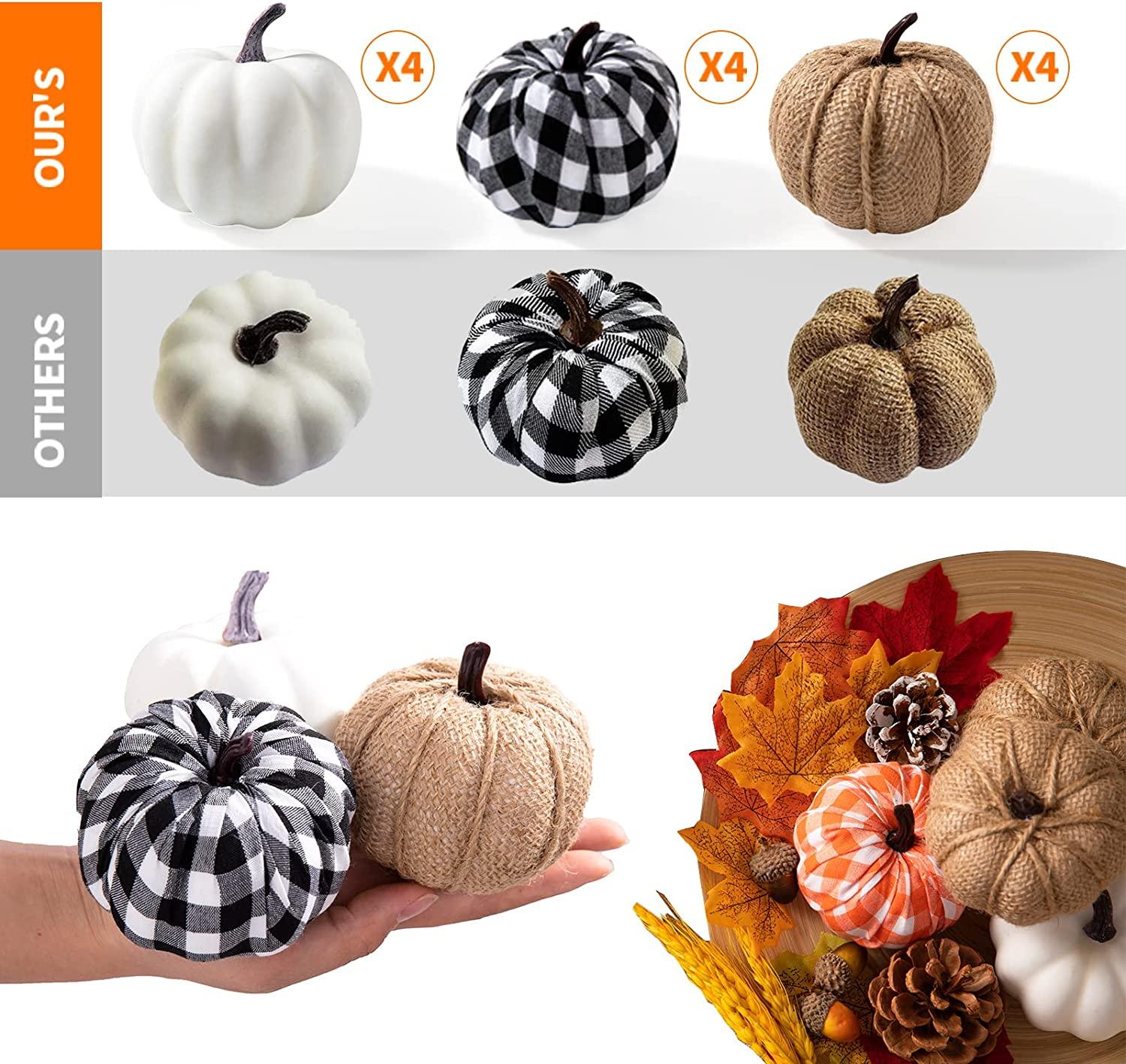 12pcs Mixed Artificial Pumpkins Fake Harvest Pumpkins for Fall Wedding Decor - Decotree.co Online Shop