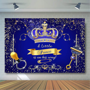 Royal Prince Baby Shower Backdrop for Party Decorations - Decotree.co Online Shop