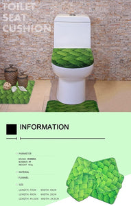 3 Pieces Bathroom Rug Set Butterfly Pattern Bath Mat Contour and Toilet Cover - Decotree.co Online Shop