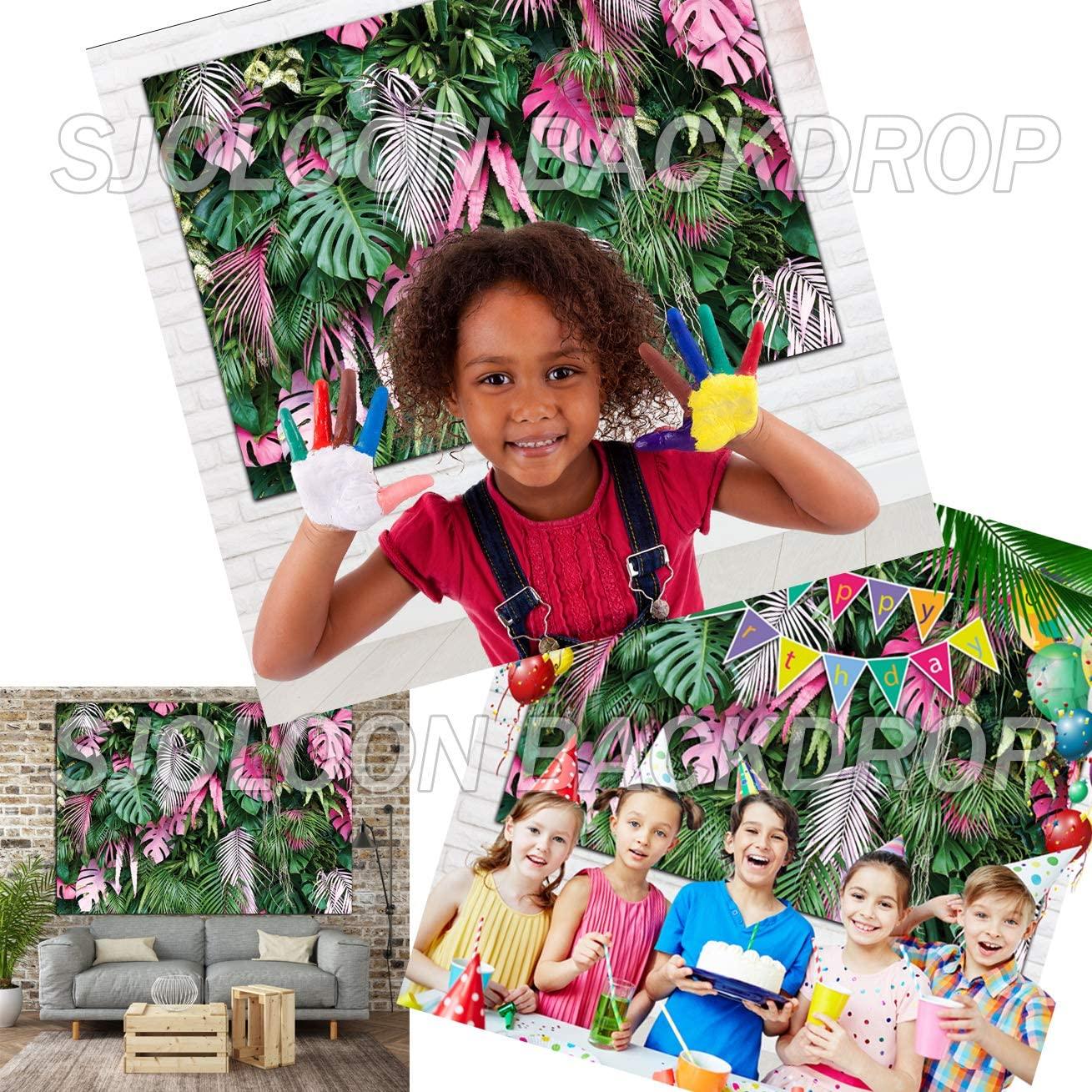 Jungle Green Leaves Backdrop Tropical Plants Photography Backdrop for Baby Birthday Party - Decotree.co Online Shop