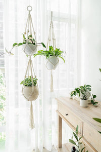 Macrame Plant Hanger Indoor Outdoor Hanging Planter Basket Cotton Rope - Decotree.co Online Shop