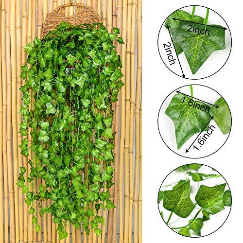 84 Feet 12 Strands Artificial Ivy Leaf Plants Vine Hanging Garland Fake Foliage Flowers Home Kitchen Garden - Decotree.co Online Shop