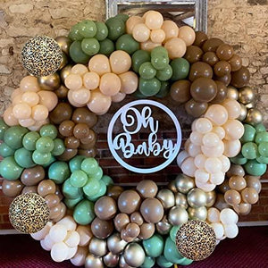 87 Pcs Safari Balloon Garland Arch Kit Olive Brown Coffee leopard print Birthday Decorations And Gold Baby Shower - Decotree.co Online Shop