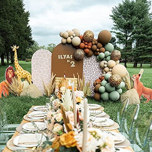 87 Pcs Safari Balloon Garland Arch Kit Olive Brown Coffee leopard print Birthday Decorations And Gold Baby Shower - Decotree.co Online Shop