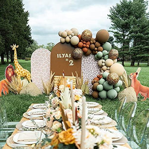 87 Pcs Safari Balloon Garland Arch Kit Olive Brown Coffee leopard print Birthday Decorations And Gold Baby Shower - Decotree.co Online Shop