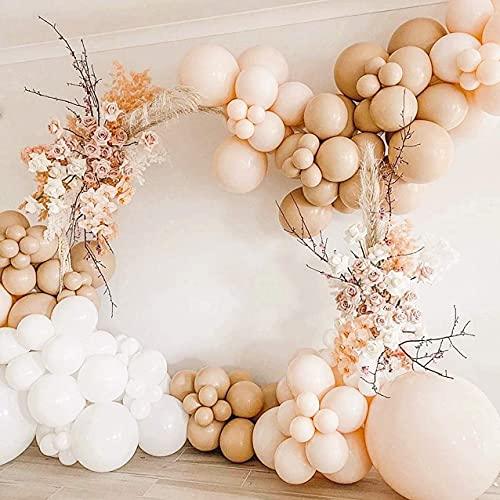 87pcs Balloons Garland Arch Cream Peach Pearl White Balloons 30th Birthday Decorations - Decotree.co Online Shop