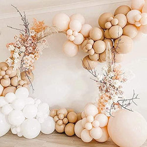 87pcs Balloons Garland Arch Cream Peach Pearl White Balloons 30th Birthday Decorations - Decotree.co Online Shop