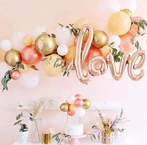 87pcs Balloons Garland Arch Cream Peach Pearl White Balloons 30th Birthday Decorations - Decotree.co Online Shop
