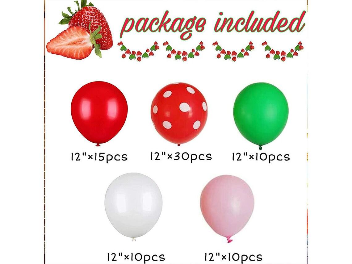 90 Pcs Strawberry Party Decoration Balloon Garland Set, Girl Birthday Party Supplies, Strawberry Red Aluminum Foil Balloon Latex Balloon - Decotree.co Online Shop