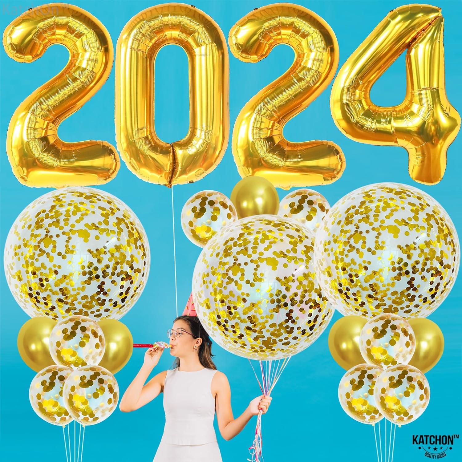 Huge 40 Inch Gold 2024 Balloon Numbers Set - Big 36 Inch, Confetti Bal –   Online Shop