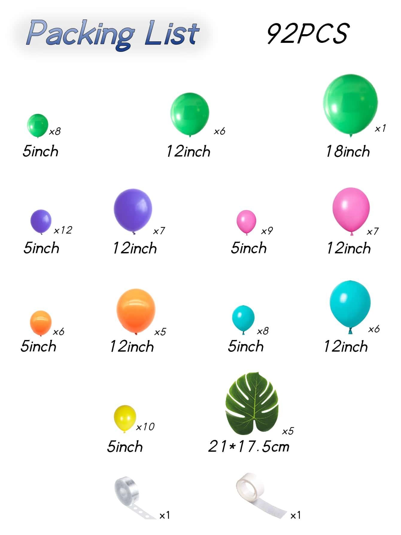 92pcs Colored Balloon Garland - Decotree.co Online Shop
