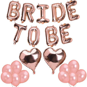 Big Bride to BE Balloons Rose Gold 16" Letters Banner - Bachelorette Party Decorations Kit - Hen Party Supplies and Favors - Decotree.co Online Shop