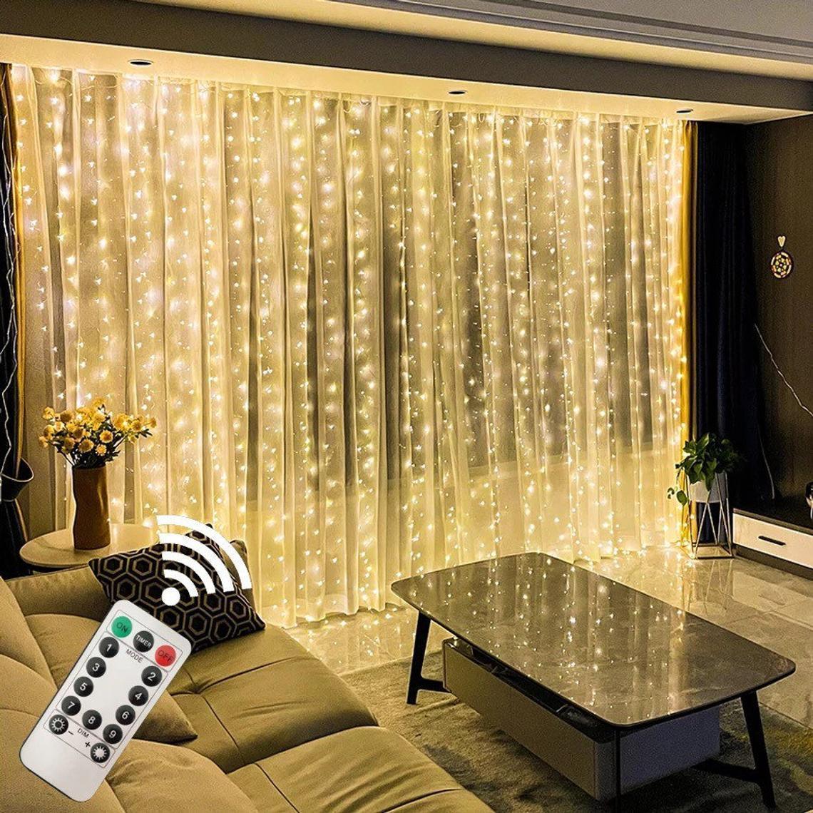 LIGHTING Window Curtain String Lights for Bedroom Decorations - Decotree.co Online Shop