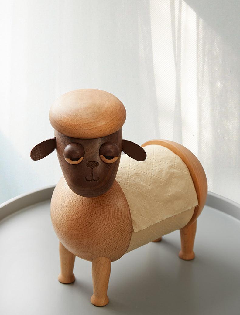 Funny Sheep Wooden Tissue Box Cover, Tissue Box Holder - Decotree.co Online Shop