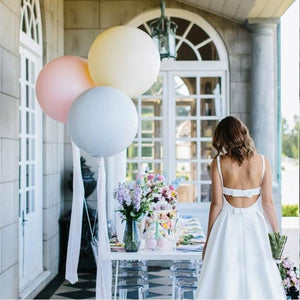 White Balloons 3 Ft Giant Round Large Giant Balloons Wedding Bride Latex Engaged - Decotree.co Online Shop