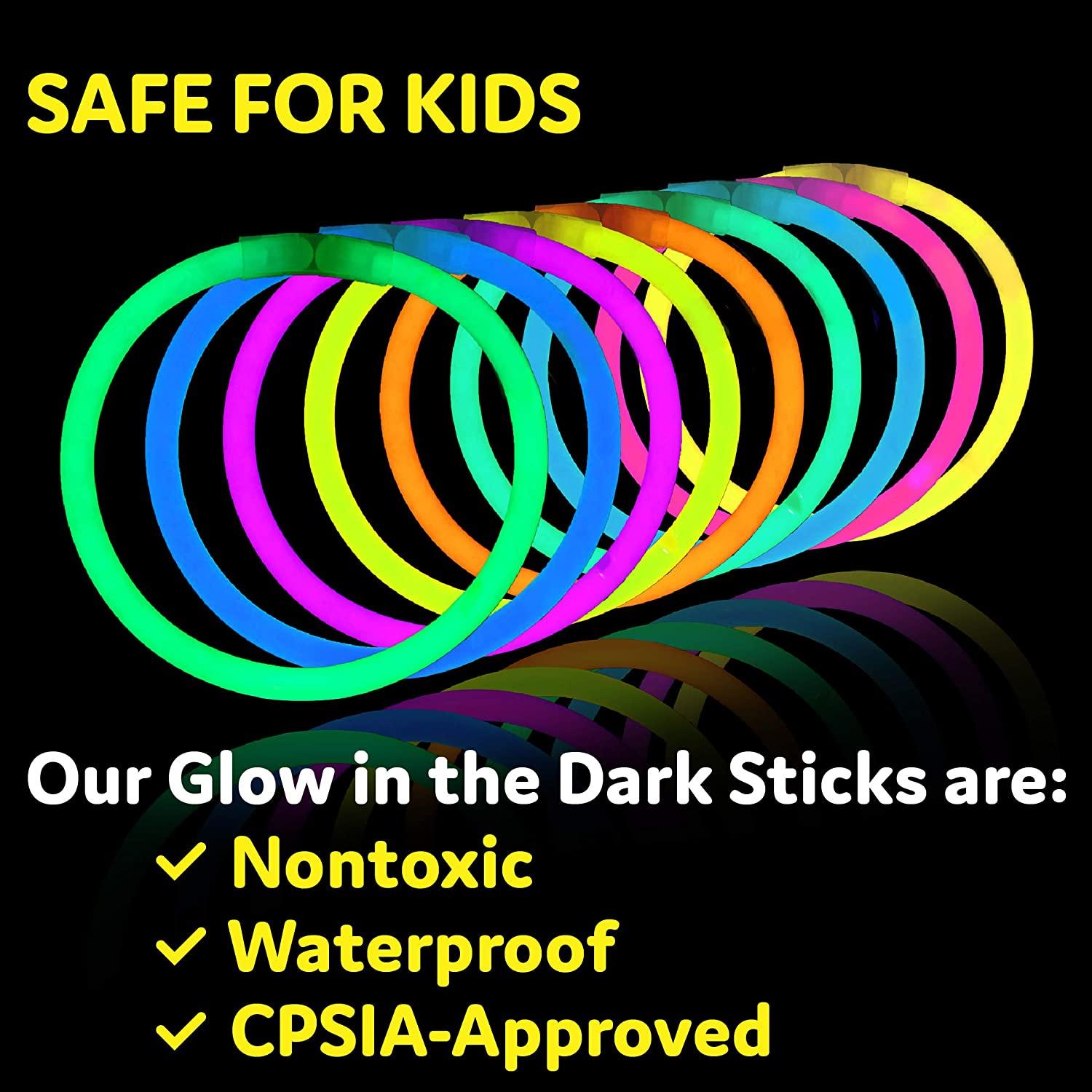 Glow Sticks Party Supplies 8 Inch Glow in the Dark Light Up Sticks Glow Party Decorations Favors, Neon Party Glow Necklaces Bracelets with Connectors - Decotree.co Online Shop