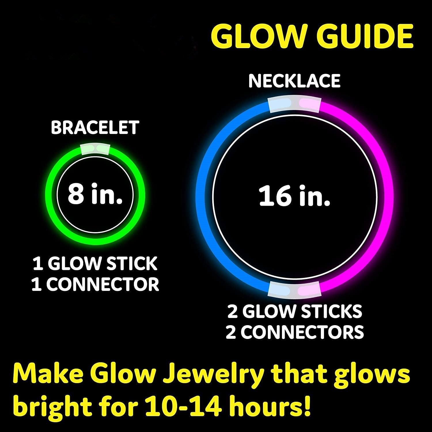 Glow Sticks Party Supplies 8 Inch Glow in the Dark Light Up Sticks Glow Party Decorations Favors, Neon Party Glow Necklaces Bracelets with Connectors - Decotree.co Online Shop