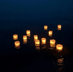 20pcs Gold Floating Square Water Lanterns Wishing Praying Floating River Candle Lights - Decotree.co Online Shop