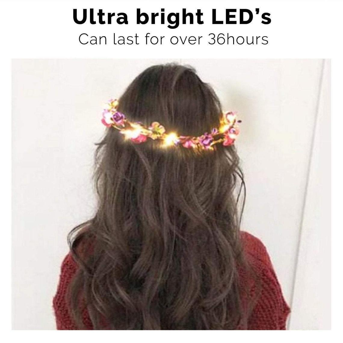 Led Flower Crown 20 Pieces Light Up Led Flower Wreath, Led Flower Headband For Bachelorette Party, Kids Birthday Party, Halloween - Decotree.co Online Shop