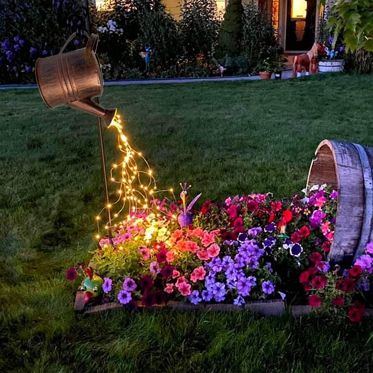 Garden LED Copper Wire Firework Light Watering Can with Light - Decotree.co Online Shop