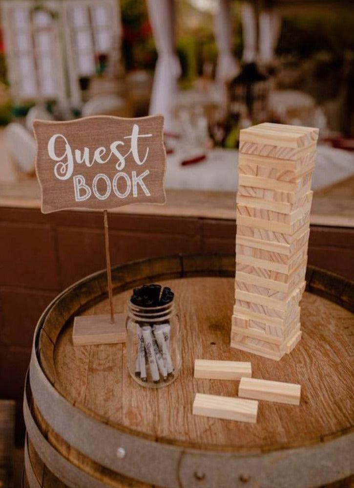 Wedding Jenga Guest book, Build A Memory Block Alternative Wedding Guest Book, Unique Signs for Weddings - Decotree.co Online Shop