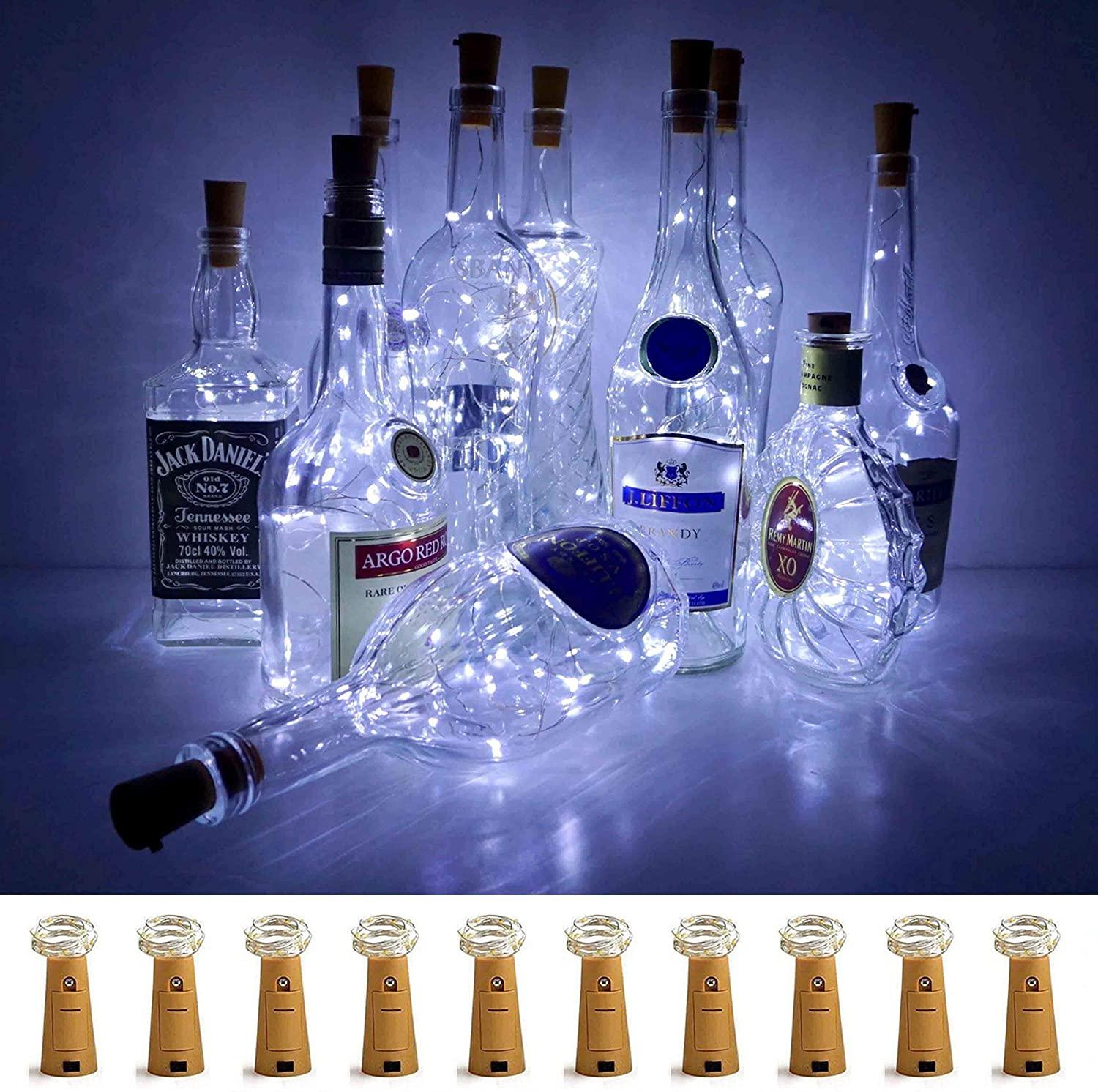 Wine Bottle Lights with Cork for Thanksgiving - Decotree.co Online Shop