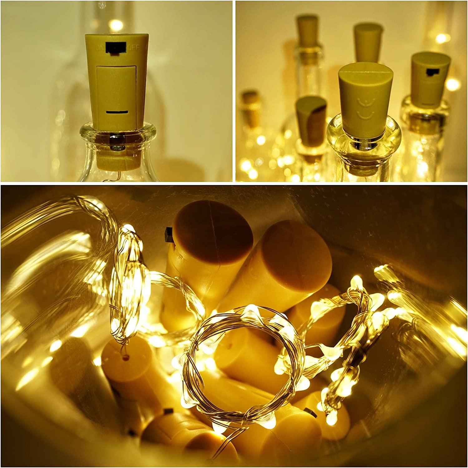 Wine Bottle Lights with Cork for DIY Party Christmas Wedding Decoration - Decotree.co Online Shop